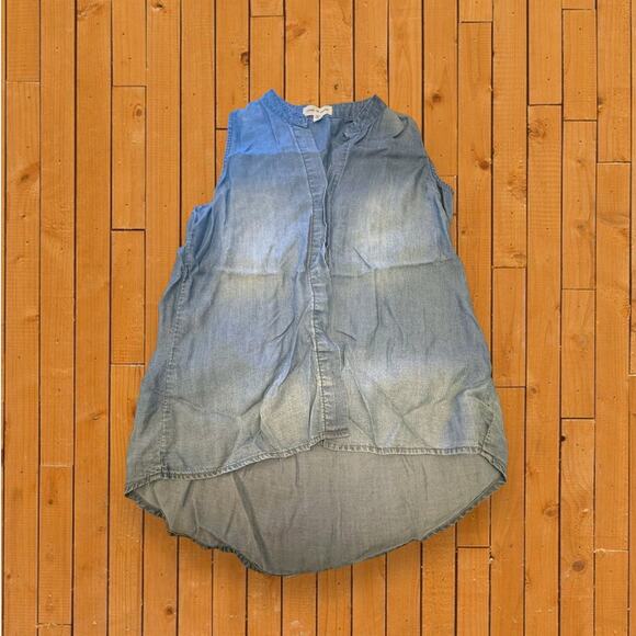 Cloth & Stone 100% Tencel Chambray Denim Hidden Button Down Tank Top Size XS - Picture 1 of 8